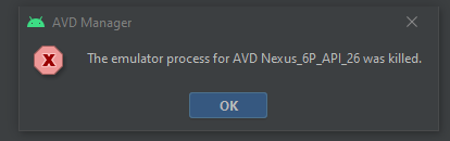 emulator killed hata.PNG