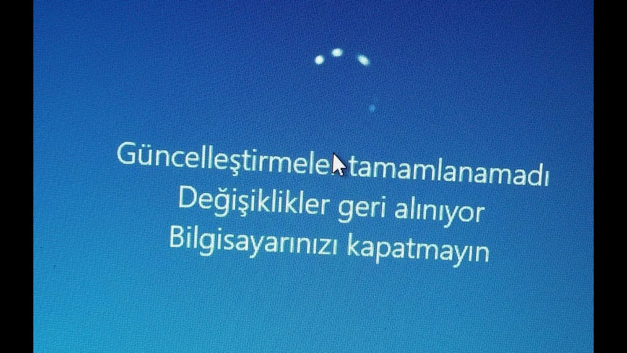 Güncelleştirmeler Tamamlanamadı Değişiklikler Geri Alınıyor (DÖNGÜ) Kesin  Çözüm Tıkla - YouTube