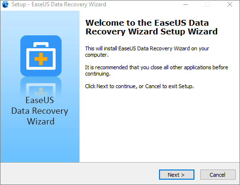 easeus data recovery wizard setup - welcome