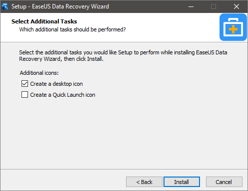 easeus data recovery wizard setup - create a desktop icon